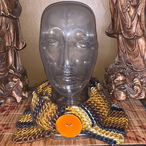 Hand knitted cowl neck piece autumn tones very soft